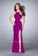Picture of: High Neck Prom Dress with Strappy Back and Side Slit in Pink, Style: 24443, Back Picture