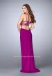 Picture of: High Neck Prom Dress with Strappy Back and Side Slit in Pink, Style: 24443, Detail Picture 1