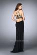 Picture of: High Neck Prom Dress with Strappy Back and Side Slit in Black, Style: 24443, Detail Picture 2