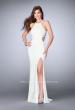 Picture of: High Neck Prom Dress with Strappy Back and Side Slit in Ivory, Style: 24443, Detail Picture 4