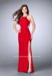 Picture of: High Neck Prom Dress with Strappy Back and Side Slit in Red, Style: 24443, Detail Picture 7