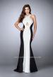 Picture of: Long Neoprene Prom Dress with Exposed Zipper in Black, Style: 24449, Main Picture