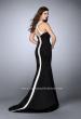 Picture of: Long Neoprene Prom Dress with Exposed Zipper in Black, Style: 24449, Back Picture