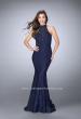 Picture of: High Neck Lace Mermaid Prom Dress with Open Back in Blue, Style: 24451, Main Picture