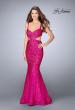 Picture of: Lace Prom Dress with Cut Outs and Sweetheart Neckline in Fuchsia, Style: 24462, Detail Picture 1