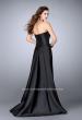 Picture of: Long Cape Dress with a Deep Sweetheart Neckline in Black, Style: 24467, Back Picture