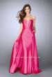 Picture of: Long Cape Dress with a Deep Sweetheart Neckline in Pink, Style: 24467, Detail Picture 2