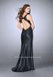 Picture of: High Neck Vegan Leather Dress with Open Back in Black, Style: 24469, Back Picture