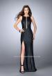 Picture of: High Neck Vegan Leather Dress with Open Back in Black, Style: 24469, Detail Picture 1