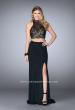 Picture of: Two Piece Prom Dress with Beading and Side Leg Slit in Black, Style: 24494, Main Picture