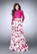 Picture of: Floral Two Piece Prom Dress with Long Sleeve Lace Top in Pink, Style: 24507, Detail Picture 2