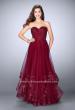 Picture of: Beaded A-line Prom Dress with a Tiered Tulle Skirt in Red, Style: 24517, Detail Picture 1