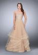 Picture of: Beaded A-line Prom Dress with a Tiered Tulle Skirt in Nude, Style: 24517, Detail Picture 3