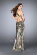 Picture of: High Neck Sequin Dress with a Keyhole and Open Back in Gold, Style: 24527, Back Picture