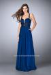 Picture of: Chiffon A-line Prom Dress with Vegan Leather Straps in Blue, Style: 24536, Main Picture