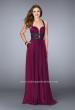 Picture of: Chiffon A-line Prom Dress with Vegan Leather Straps in Pink, Style: 24536, Detail Picture 1