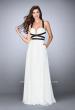 Picture of: Chiffon A-line Prom Dress with Vegan Leather Straps in Ivory, Style: 24536, Detail Picture 3
