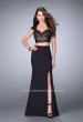 Picture of: Two Piece Prom Dress with Lace Top and Cap Sleeves in Black, Style: 24553, Detail Picture 1