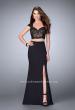 Picture of: Two Piece Prom Dress with Lace Top and Cap Sleeves in Black, Style: 24553, Detail Picture 2