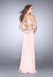 Picture of: High Neck Jersey Dress with Beaded Top and Cut Outs in Pink, Style: 24554, Back Picture