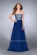 Picture of: Strapless A-line Dress with Beading and Chiffon Skirt in Blue, Style: 24561, Main Picture