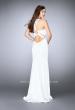 Picture of: Jersey High Neck Dress with Geometric Back Cut Outs in White, Style: 24585, Main Picture