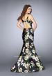 Picture of: Floral Mikado Mermaid Gown with Rectangle Neckline in Print, Style: 24589, Back Picture