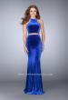 Picture of: Two Piece Velvet Dress with Key Hole Cut Out Back in Blue, Style: 24599, Main Picture