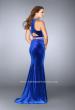 Picture of: Two Piece Velvet Dress with Key Hole Cut Out Back in Blue, Style: 24599, Back Picture