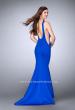 Picture of: Mermaid Neoprene Prom Gown with Sheer Sides in Blue, Style: 24606, Back Picture