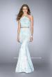Picture of: High Neck Two Piece Dress with Colored Beading in Blue, Style: 24637, Main Picture