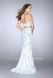 Picture of: High Neck Two Piece Dress with Colored Beading in Blue, Style: 24637, Back Picture