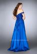 Picture of: Off the Shoulder Prom Gown with Mikado Skirt and Cape in Blue, Style: 24647, Back Picture