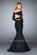 Picture of: Two Piece Lace Top Prom Dress with Mermaid Skirt in Black, Style: 24648, Back Picture
