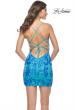 Picture of: Bright Neon Sequin Print Homecoming Dress in Aqua, Style: 31873, Detail Picture 7
