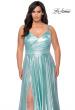 Picture of: Metallic Grecian Long Plus Size Prom Dress in Aqua, Style: 28989, Detail Picture 5