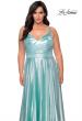 Picture of: Metallic Grecian Long Plus Size Prom Dress in Aqua, Style: 28989, Detail Picture 7