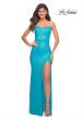 Picture of: Neon Simple Sequin Dress with Open Low Back in Aqua, Main Picture