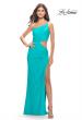 Picture of: One Shoulder Dress with Side Cut Out and Unique Back in Bright Colors in Aqua, Style: 31443, Main Picture
