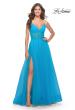 Picture of: Tulle A-line Prom Dress with Corset Sheer Bodice in Aqua, Style: 31502, Main Picture