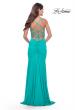 Picture of: Long Jersey Versatile Dress with Ruched Zipper in Aqua, Style: 31331, Detail Picture 8
