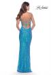 Picture of: Gorgeous Print Sequin Dress with Lace Up Back in Aqua, Style: 31390, Detail Picture 8