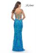 Picture of: Print Sequin Gown with Square Neckline in Aqua, Style: 31521, Detail Picture 8