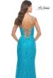 Picture of: Beaded Lace Dress with Illusion Bodice and Square Neckline in Aqua, Style: 31526, Detail Picture 8