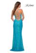 Picture of: Vibrant Wrap Style Sequin Dress with Slit in Aqua, Detail Picture 9