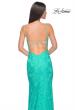 Picture of: Lace Dress with Deep V-Neck and Rhinestones in Aqua, Style: 31134, Detail Picture 10