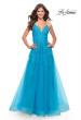 Picture of: Tulle Prom Dress with Lace Detail in Aqua, Style: 31503, Detail Picture 10