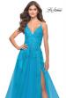 Picture of: Tulle Prom Dress with Lace Detail in Aqua, Style: 31503, Detail Picture 11