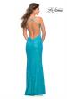 Picture of: Neon Simple Sequin Dress with Open Low Back in Aqua, Back Picture