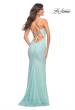 Picture of: Soft Unique Sequin Dress with Ruching and Open Back in Blue, Style: 30668, Back Picture
